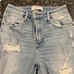 Abercrombie & Fitch Light Blue Ripped Boyfriend Jeans